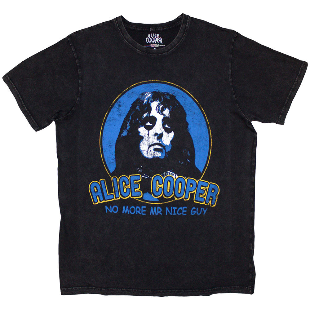 Alice Cooper Unisex Stone Wash T-Shirt: No More Mr Nice Guy (Black)