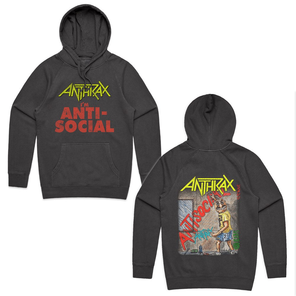 ANTHRAX - I'm Anti-Social - Hoodie Faded Black