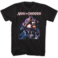 Army Of Darkness-aod Two Tone Collage- Black Adult S/s Tshirt