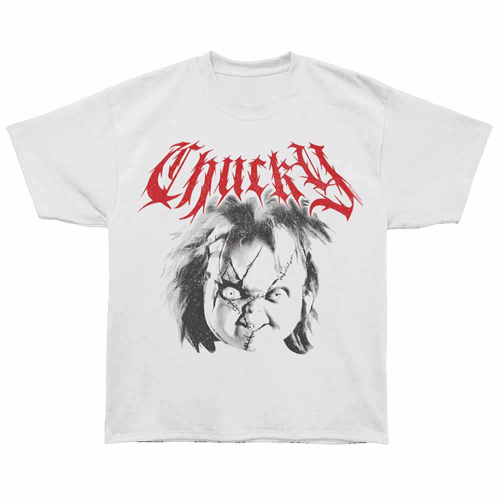 Chucky-chucky Head-white Bronx Adult Oversized S/s Tshirt