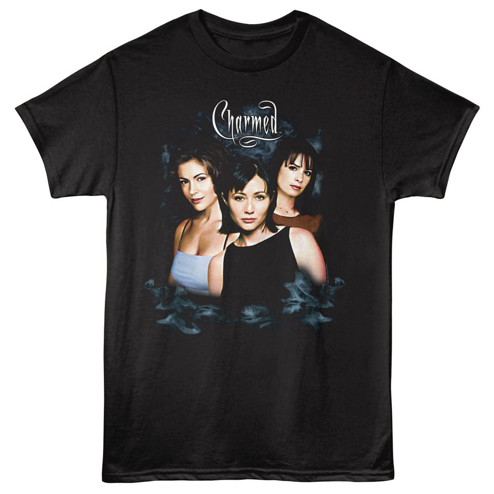 Charmed-charmed Smoke Sisters-black Adult S/s Tshirt