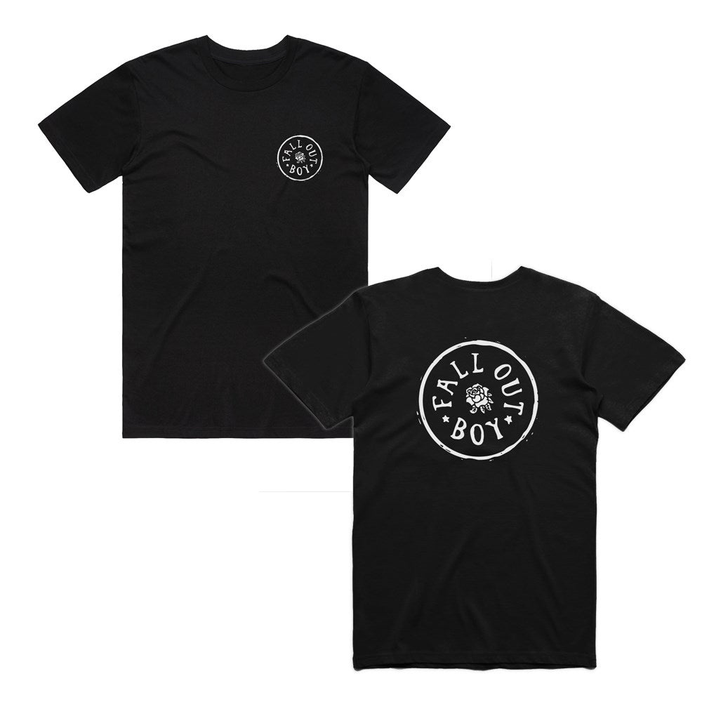 Fall Out Boy - Rose Badge Black T-shirt