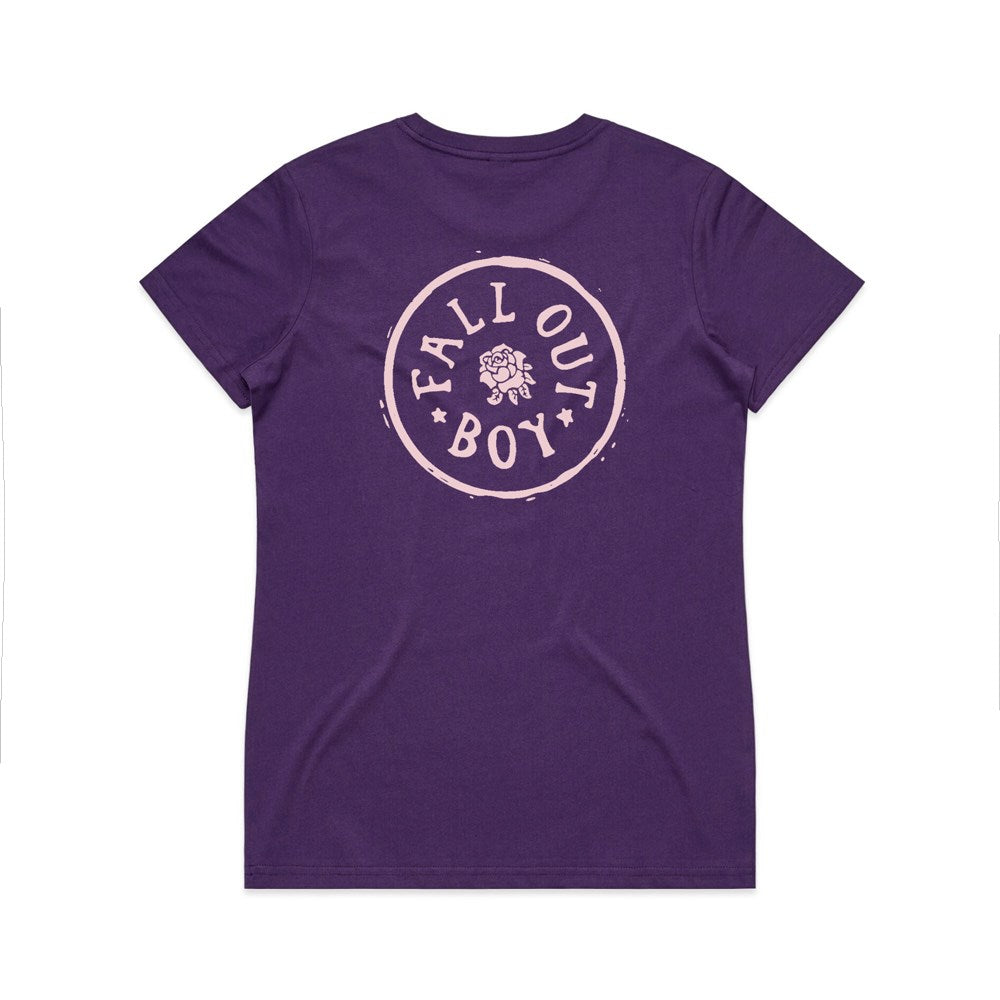 Fall Out Boy - Rose Badge Women's Purp T-shirt