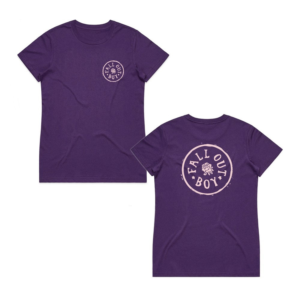Fall Out Boy - Rose Badge Women's Purp T-shirt