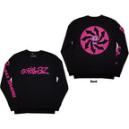 Gorillaz Unisex Sweatshirt: Craker Island Pazuzu Spiral (Black) (Back & Sleeve Print)