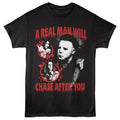 Halloween-halloween A Real Man-black Adult S/s Tshirt