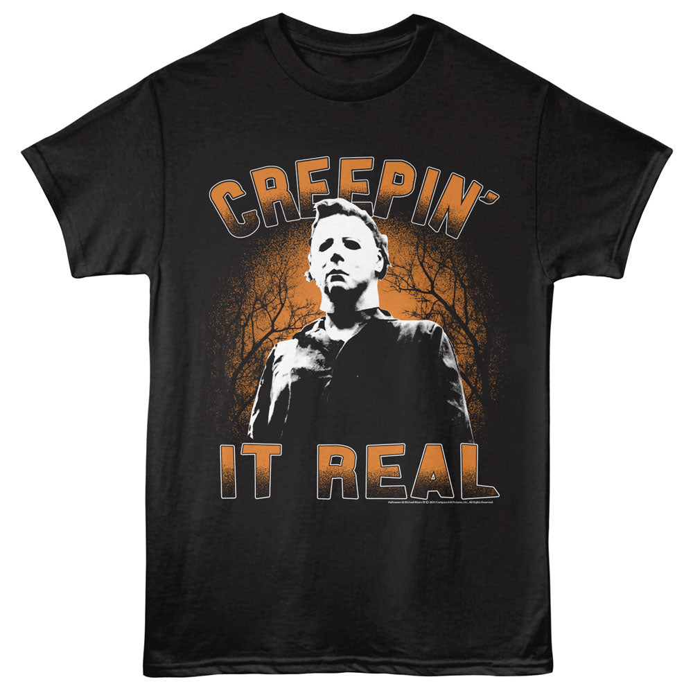 Halloween-halloween Creepin It Real- Black Adult S/s Tshirt