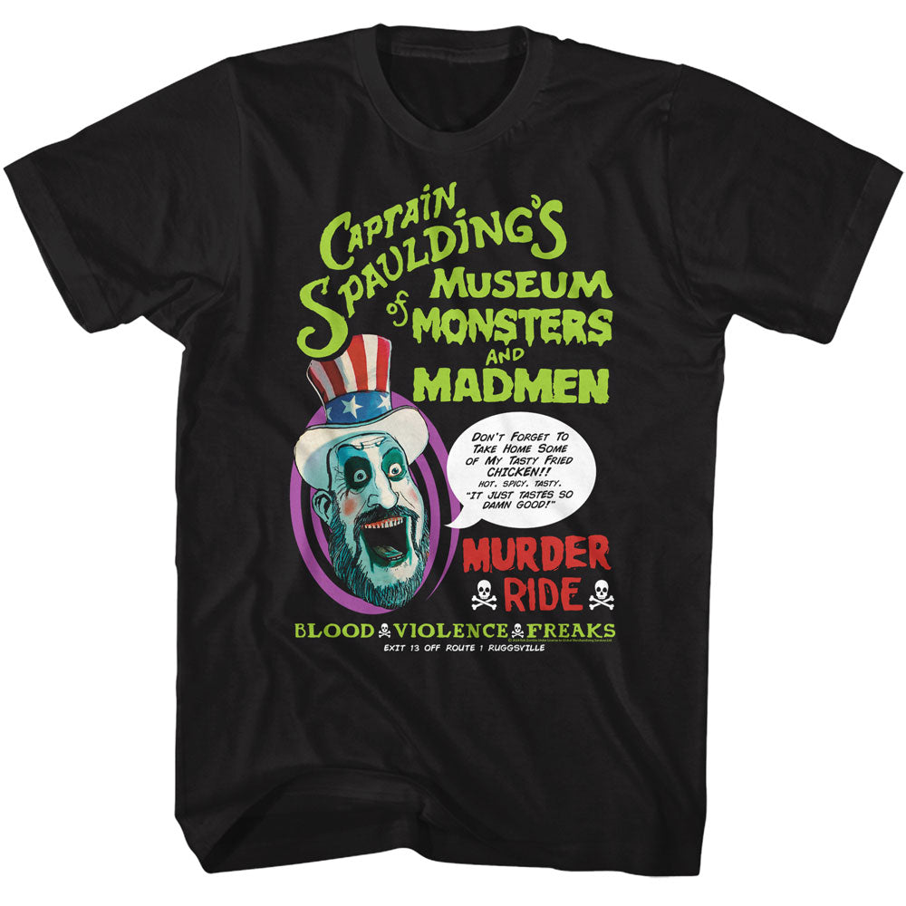 House Of 1000 Corpses-ho1c Museum- Black Adult S/s Tshirt