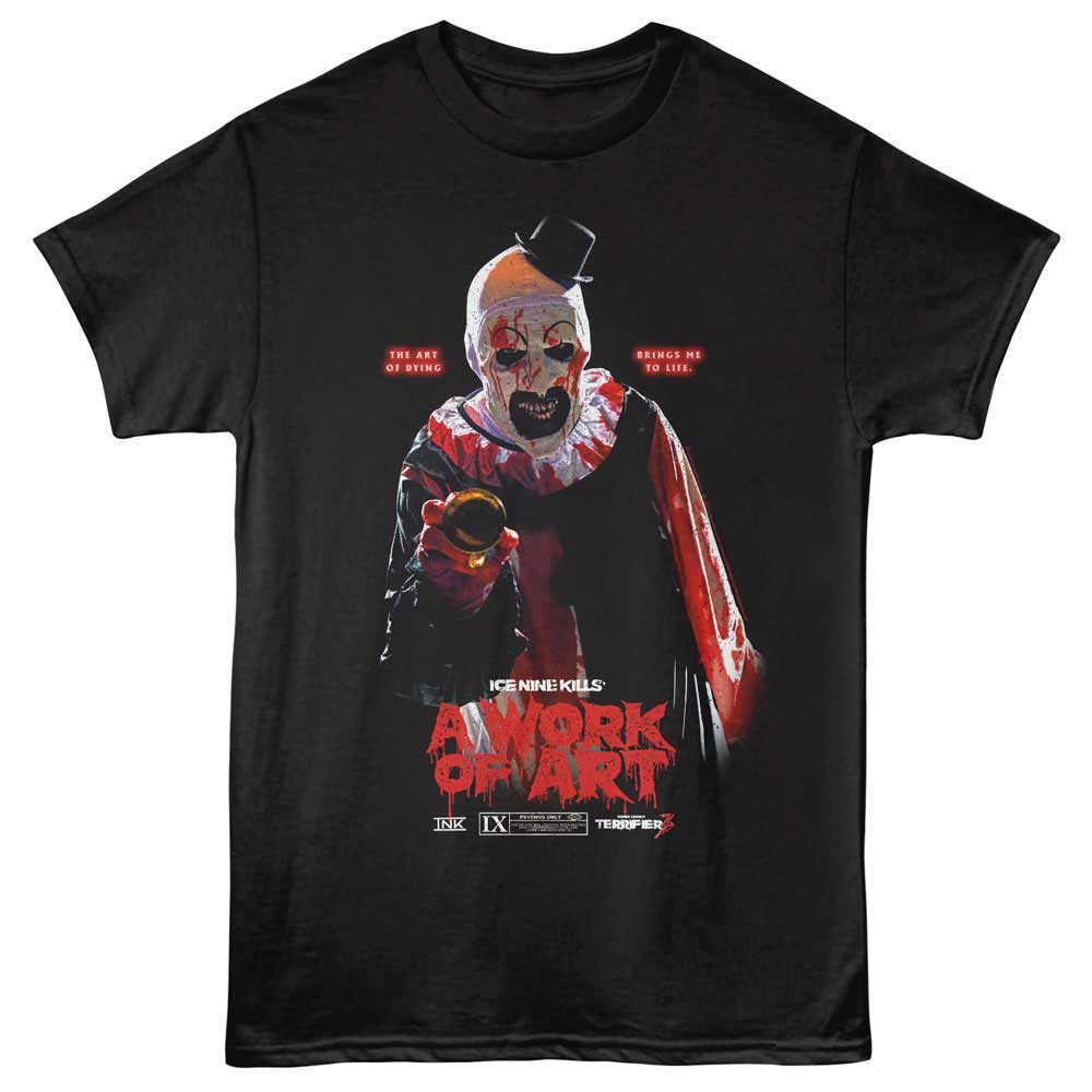 Ice Nine Kills-ink Terrifier A Work Of Art- Black Adult S/s Tshirt