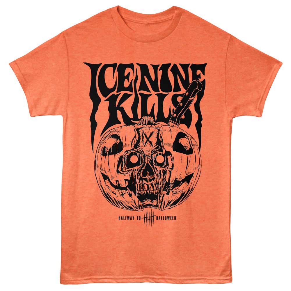 Ice Nine Kills-ink Halfway To Halloween- Bright Orange Heather Adult S/s Tshirt