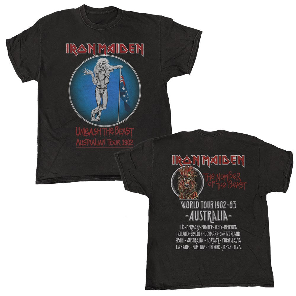 Iron Maiden - Unleash Tour - Vintage Wash T-shirt Black