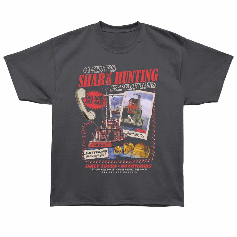 Jaws-jaws Shark Expeditions-graphite Bronx Adult Oversized S/s Tshirt