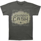 Johnny Cash - White Emblem Charcoal Heather T-shirt