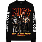 KISS Unisex Long Sleeve T-Shirt: End Of The Road Tour (Black) (Ex-Tour & Back & Sleeve Print)