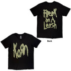 Korn Unisex T-Shirt: Freak On A Leash (Black) (Back Print)