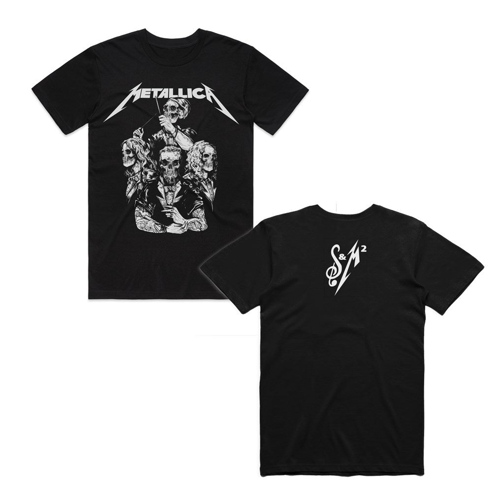 Metallica - S&M Skull Tuxedo - Black T-shirt