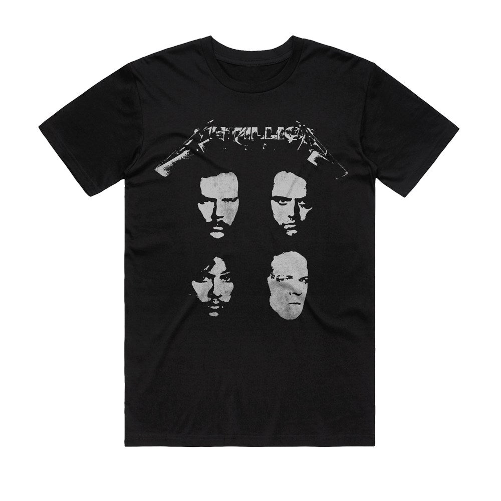 Metallica - Four Faces Retro - T-shirt Black