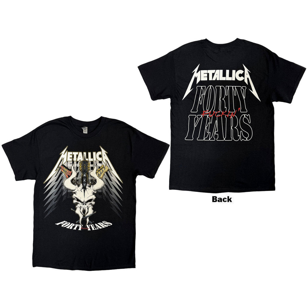 Metallica Unisex T-Shirt: 40th Anniversary Forty Years (Black) (Back Print)
