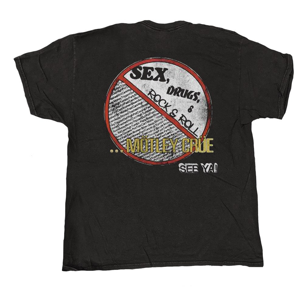 Motley Crue - No Fun Tour 84 -T-shirt Vintage Black