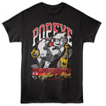 Popeye-popeye Sailor Man Graffiti-black Adult S/s Tshirt