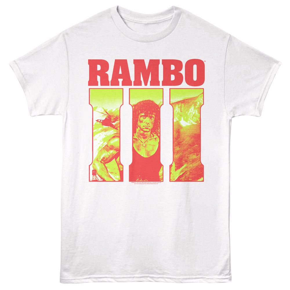 Rambo-rambo Neon 3-white Adult S/s Tshirt