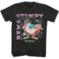 Ren And Stimpy-ren And Stimpy Gradient Text Shapes Sparkles-smoke Adult S/s Tshirt