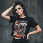 Rob Zombie Ladies Crop Top: Born To Go Insane (Black)