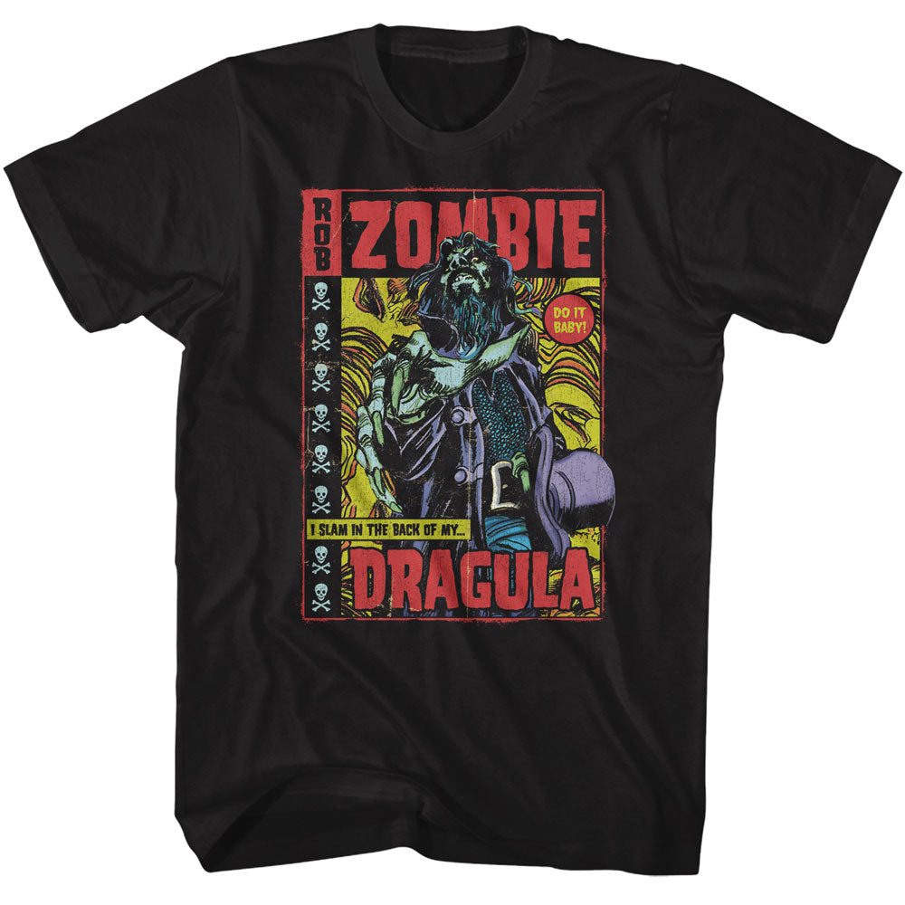 Rob Zombie-rob Zombie Dragula Comic- Black Adult S/s Tshirt