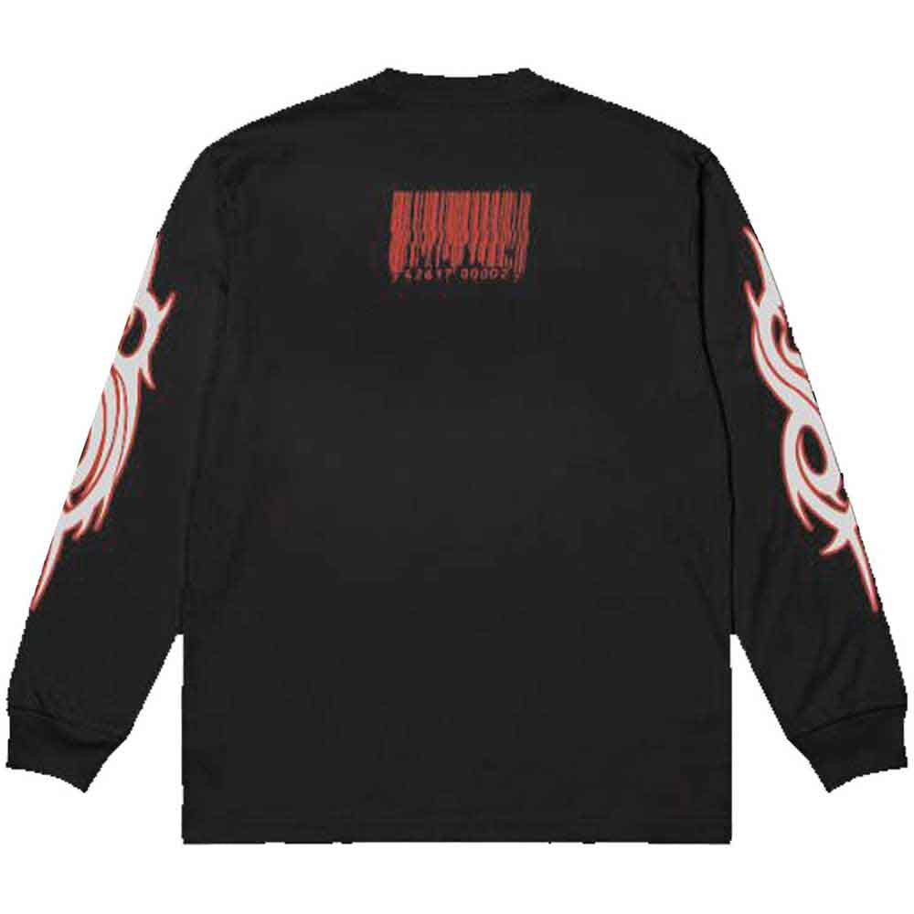 Slipknot Unisex Long Sleeve T-Shirt: Spit it Out (Black) (Back & Sleeve Print)