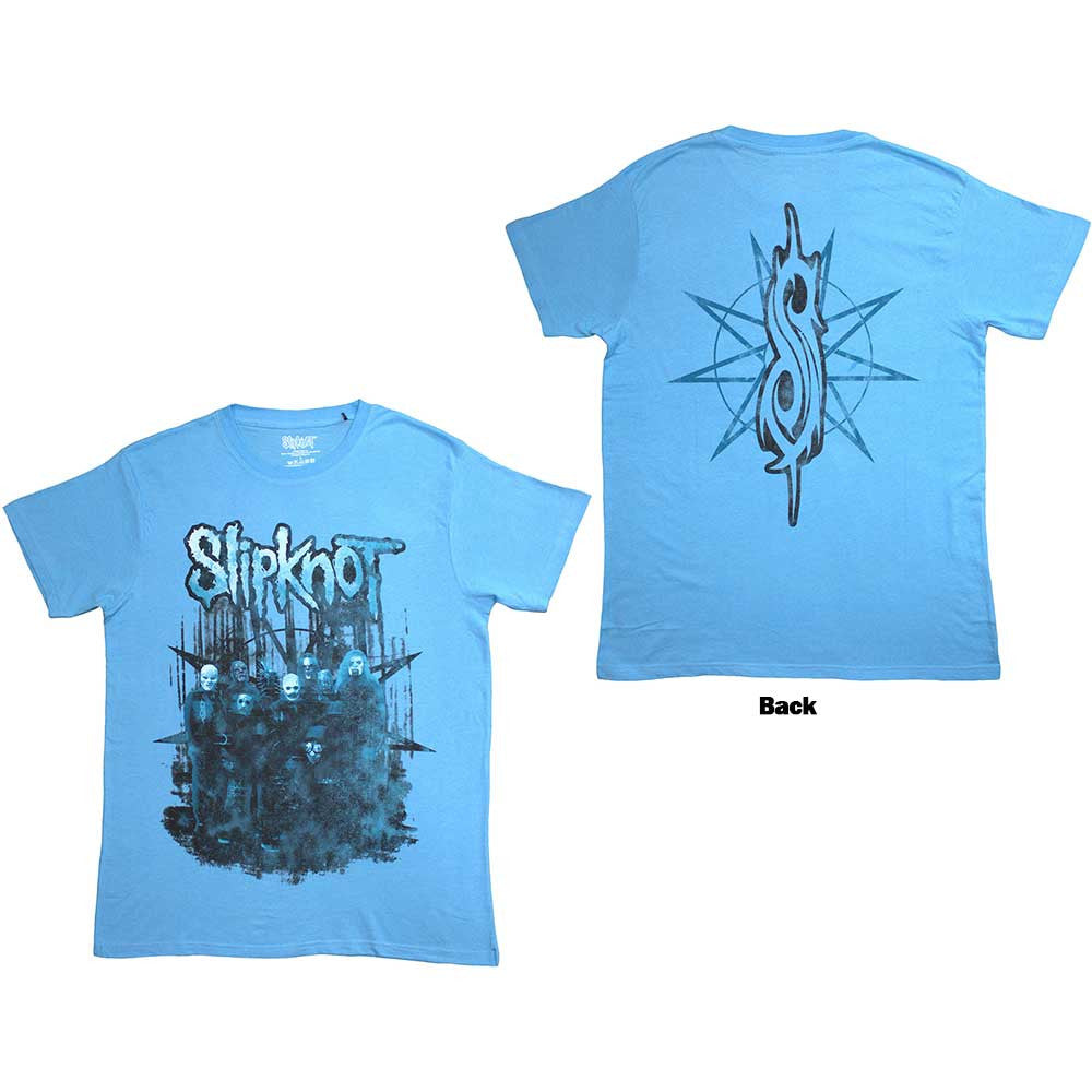 Slipknot Unisex T-Shirt: The End, So Far Band (Blue) (Back Print)
