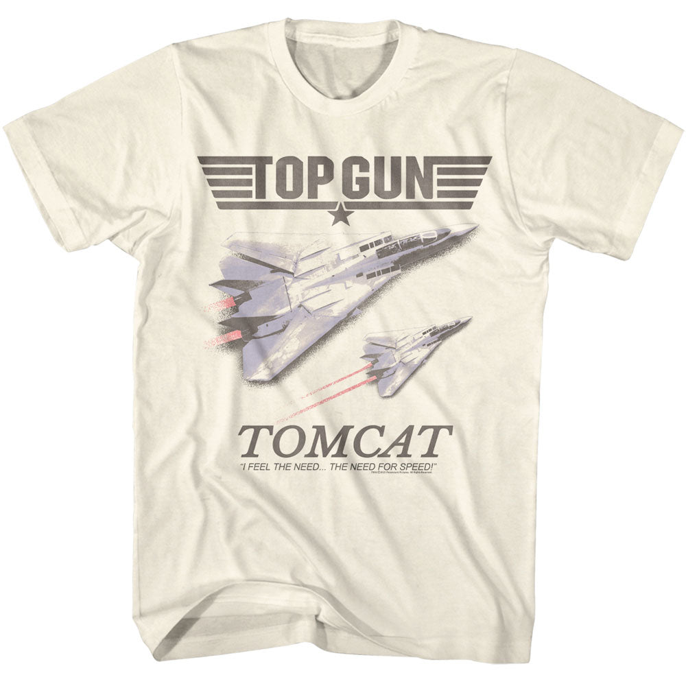 Top Gun-top Gun Tomcat-natural Adult S/s Tshirt