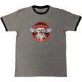 Van Halen Unisex Ringer T-Shirt: Circle Logo (Grey & Black)