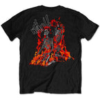 Yungblud Unisex T-Shirt: Weird Flaming Skeletons (Black) (Back Print)